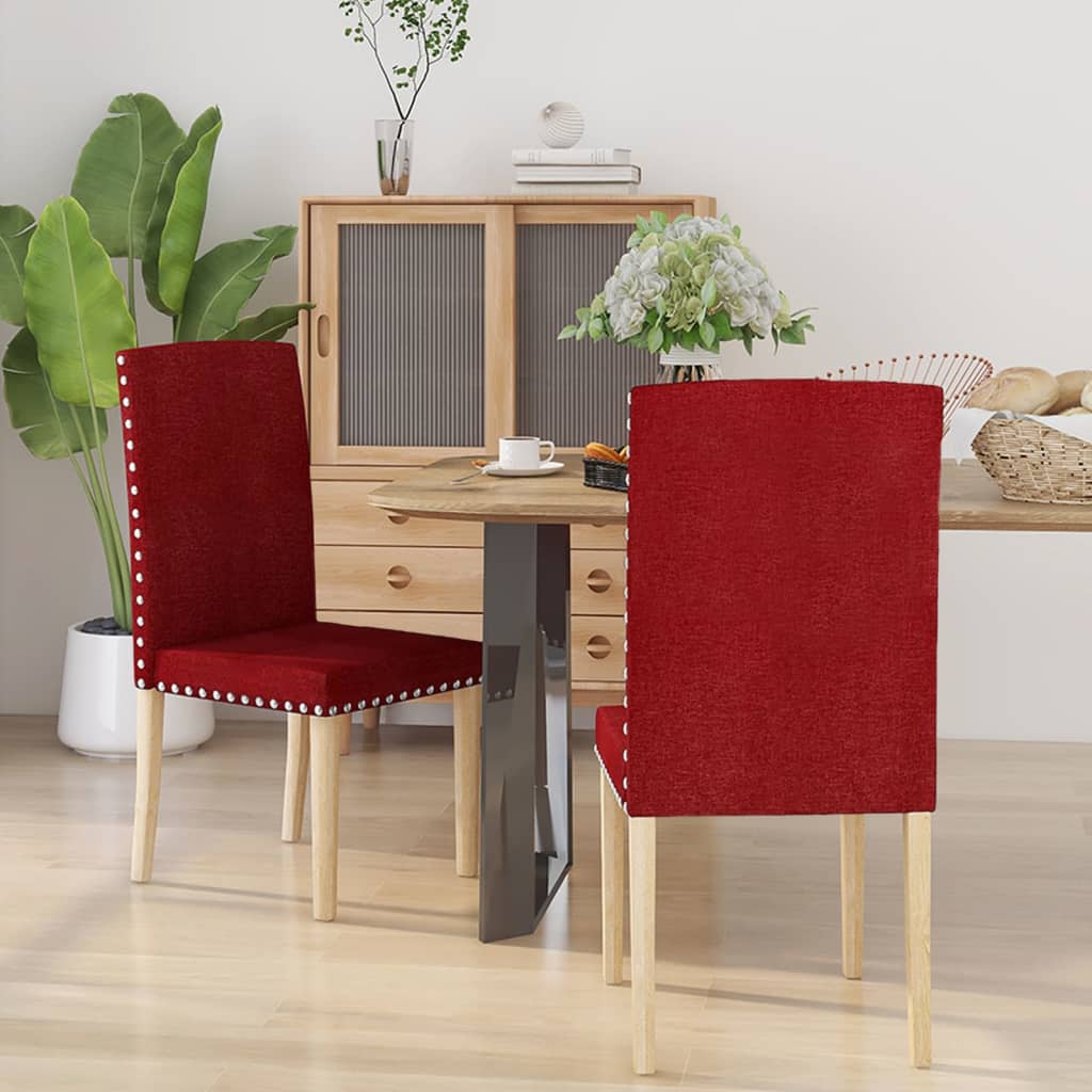 vidaXL Eetkamerstoelen 2 st stof lichtgrijs