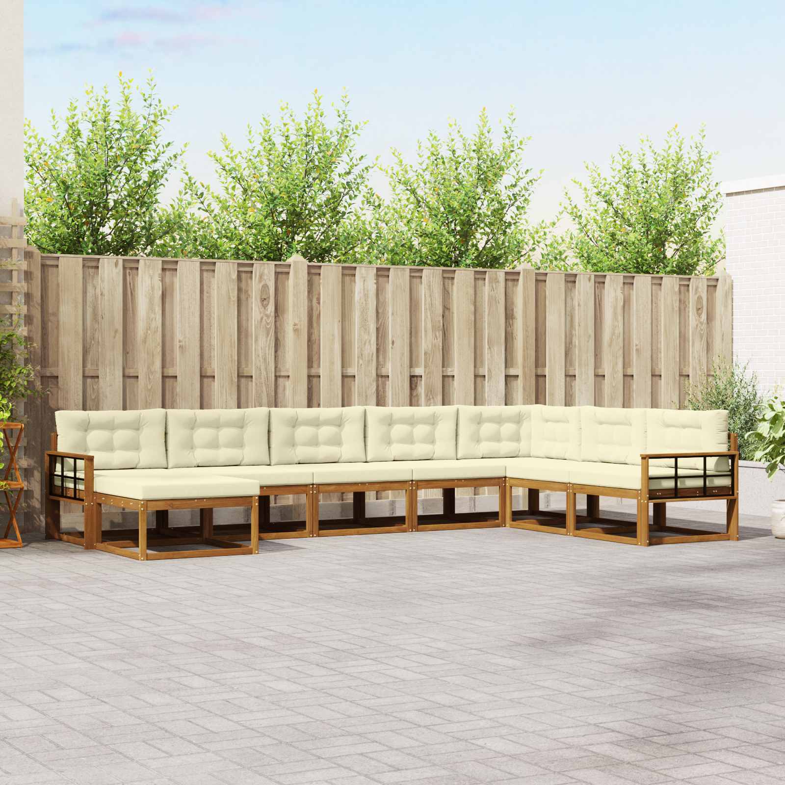 vidaXL Buiten bankenset 8 pcs Naturel Massief Acaciahout