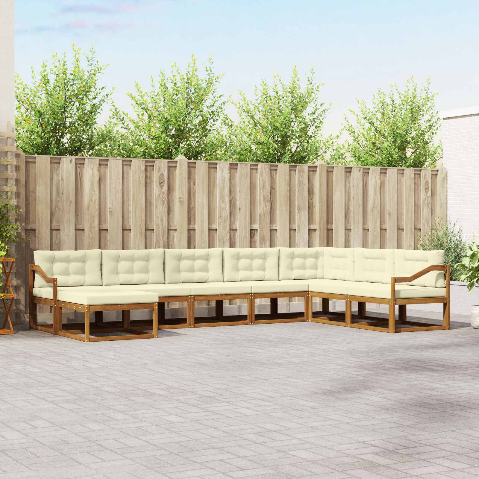 vidaXL Buiten bankenset 8 pcs Naturel Massief Acaciahout