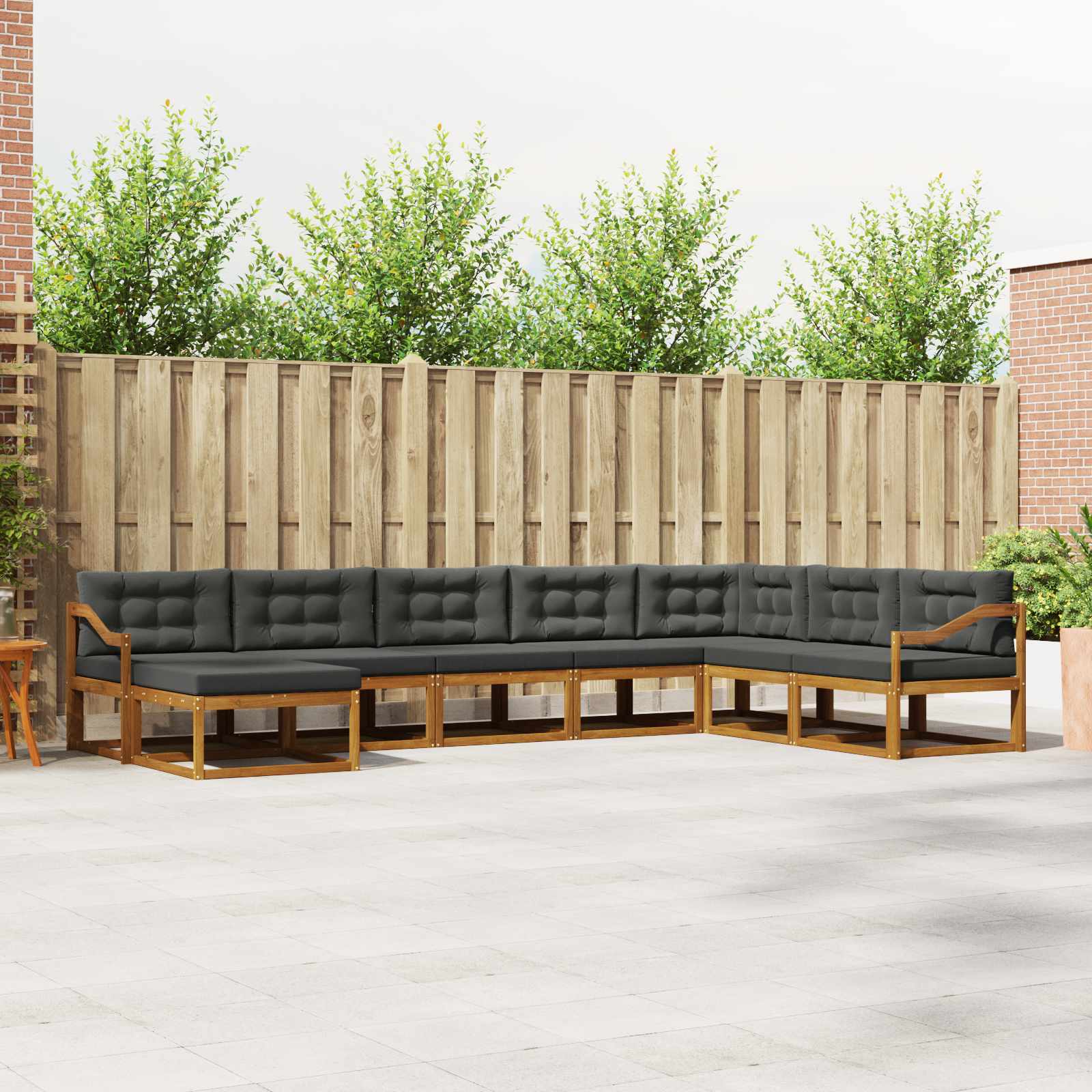 vidaXL Buiten bankenset 8 pcs Naturel Massief Acaciahout