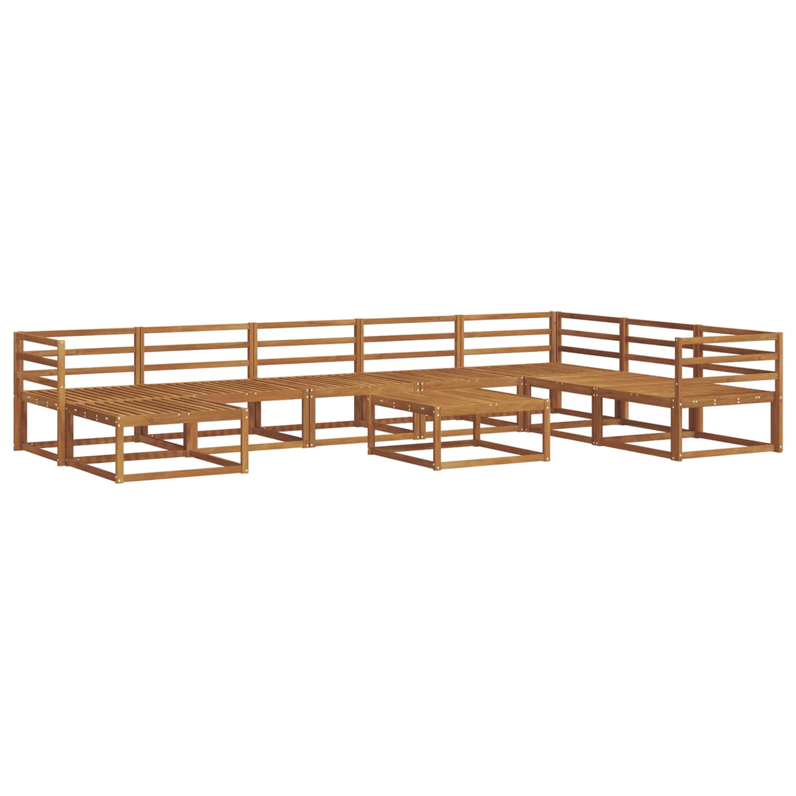 vidaXL Buiten bankenset 9 pcs Naturel Massief Acaciahout