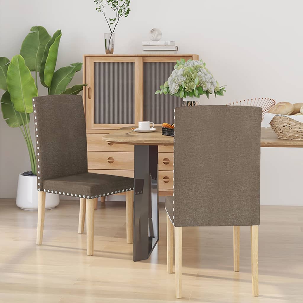 vidaXL Eetkamerstoelen 2 st stof lichtgrijs