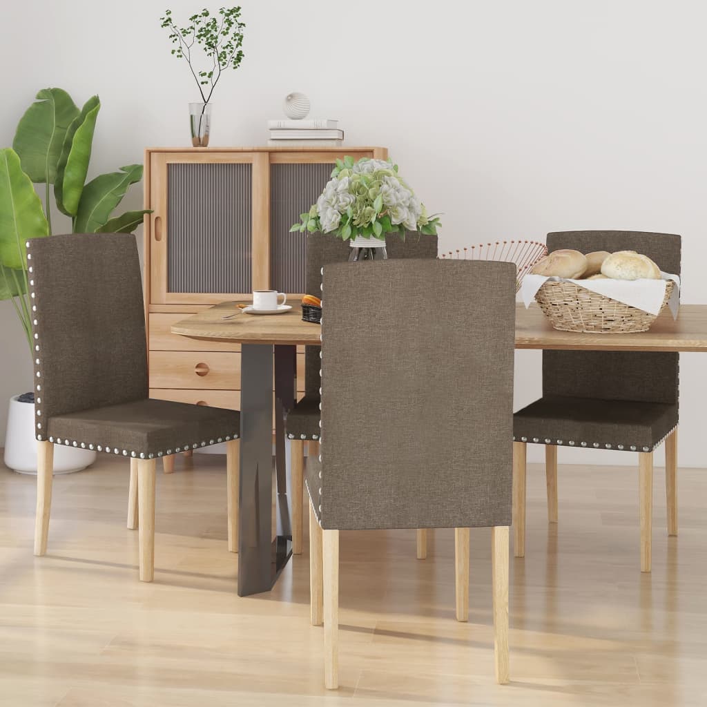 vidaXL Eetkamerstoelen 2 st stof lichtgrijs