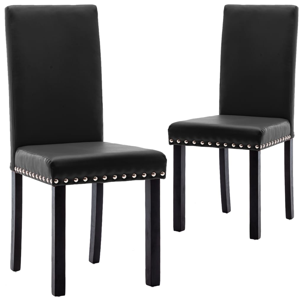 vidaXL Eetkamerstoelen 2 stuks PVC zwart