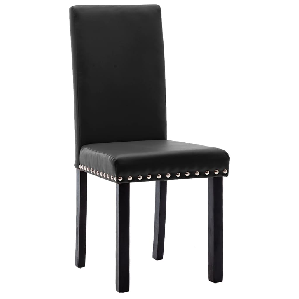 vidaXL Eetkamerstoelen 2 stuks PVC zwart