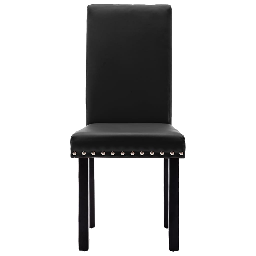 vidaXL Eetkamerstoelen 2 stuks PVC zwart