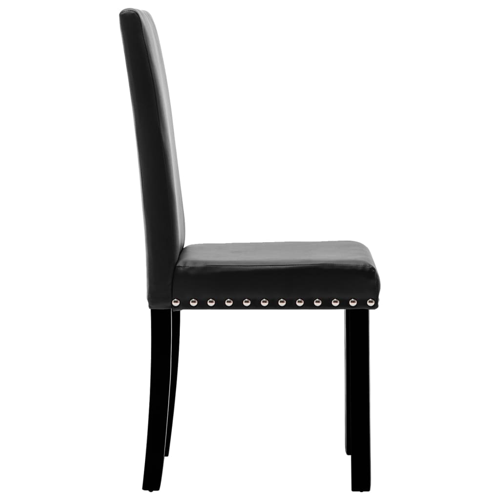 vidaXL Eetkamerstoelen 2 stuks PVC zwart
