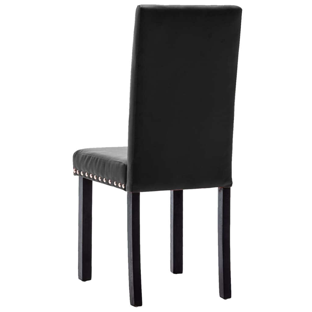 vidaXL Eetkamerstoelen 2 stuks PVC zwart