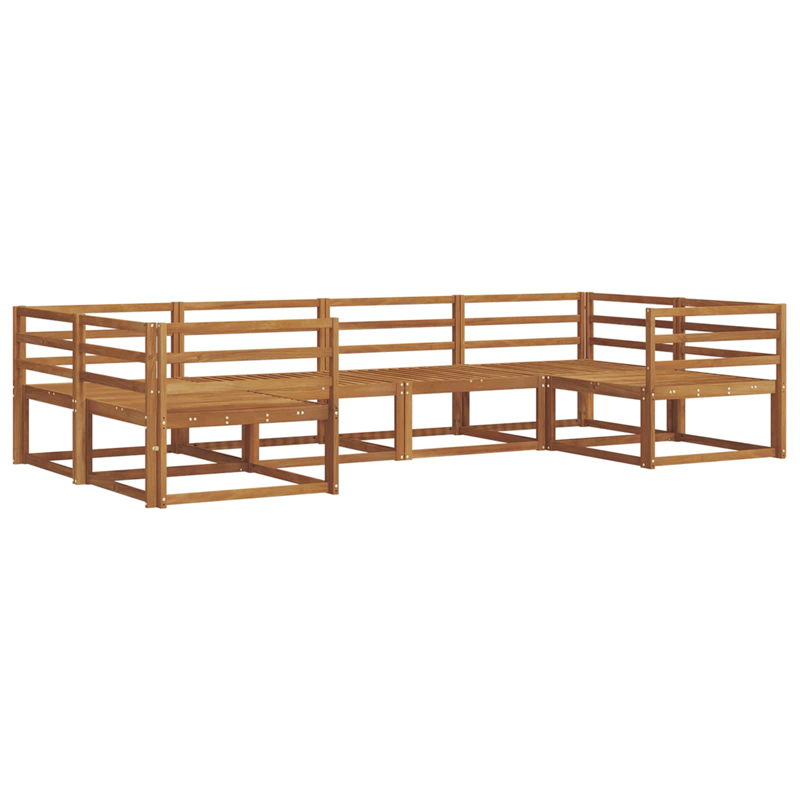 vidaXL Buiten bankenset 6 pcs Naturel Massief Acaciahout