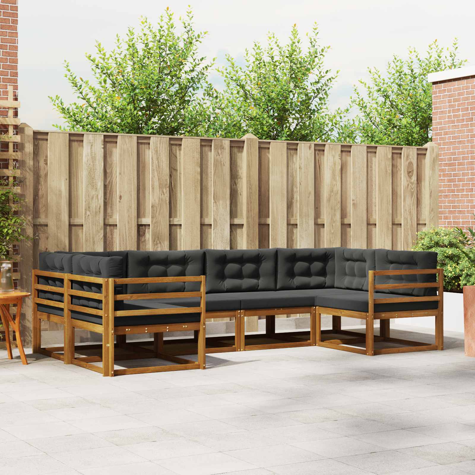 vidaXL Buiten bankenset 6 pcs Naturel Massief Acaciahout