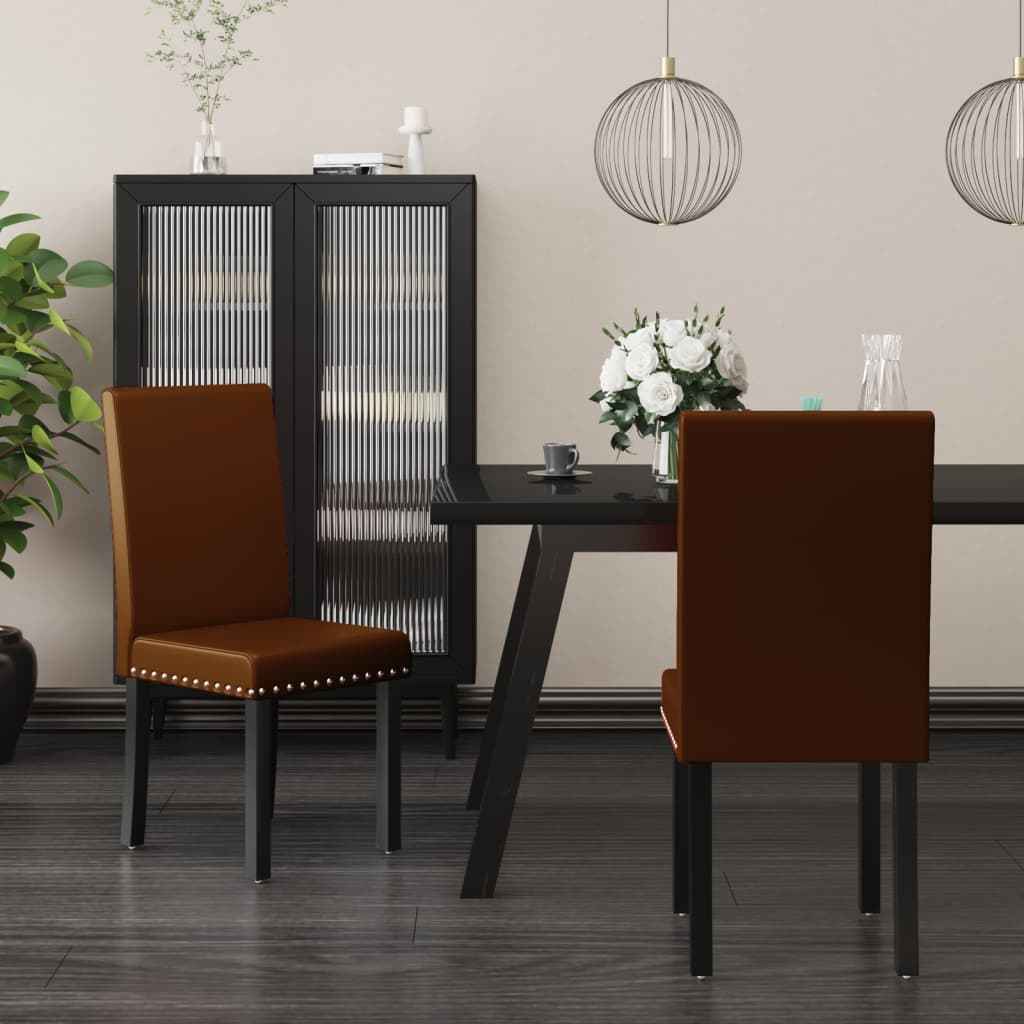 vidaXL Eetkamerstoelen 2 stuks PVC zwart