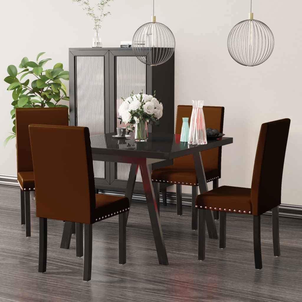 vidaXL Eetkamerstoelen 2 stuks PVC zwart