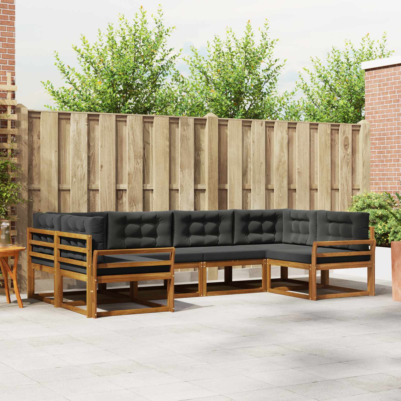 vidaXL Buiten bankenset 6 pcs Naturel Massief Acaciahout