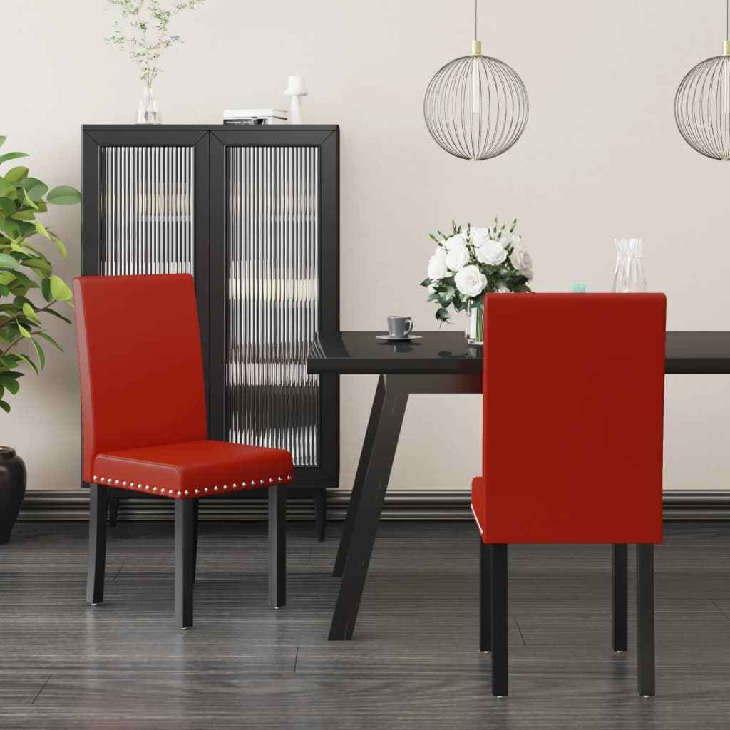 vidaXL Eetkamerstoelen 2 stuks PVC zwart