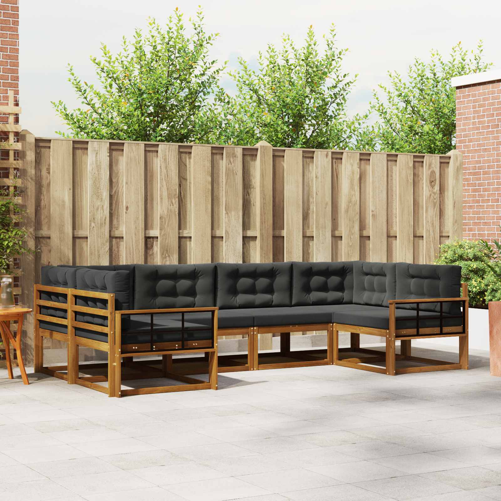 vidaXL Buiten bankenset 6 pcs Naturel Massief Acaciahout