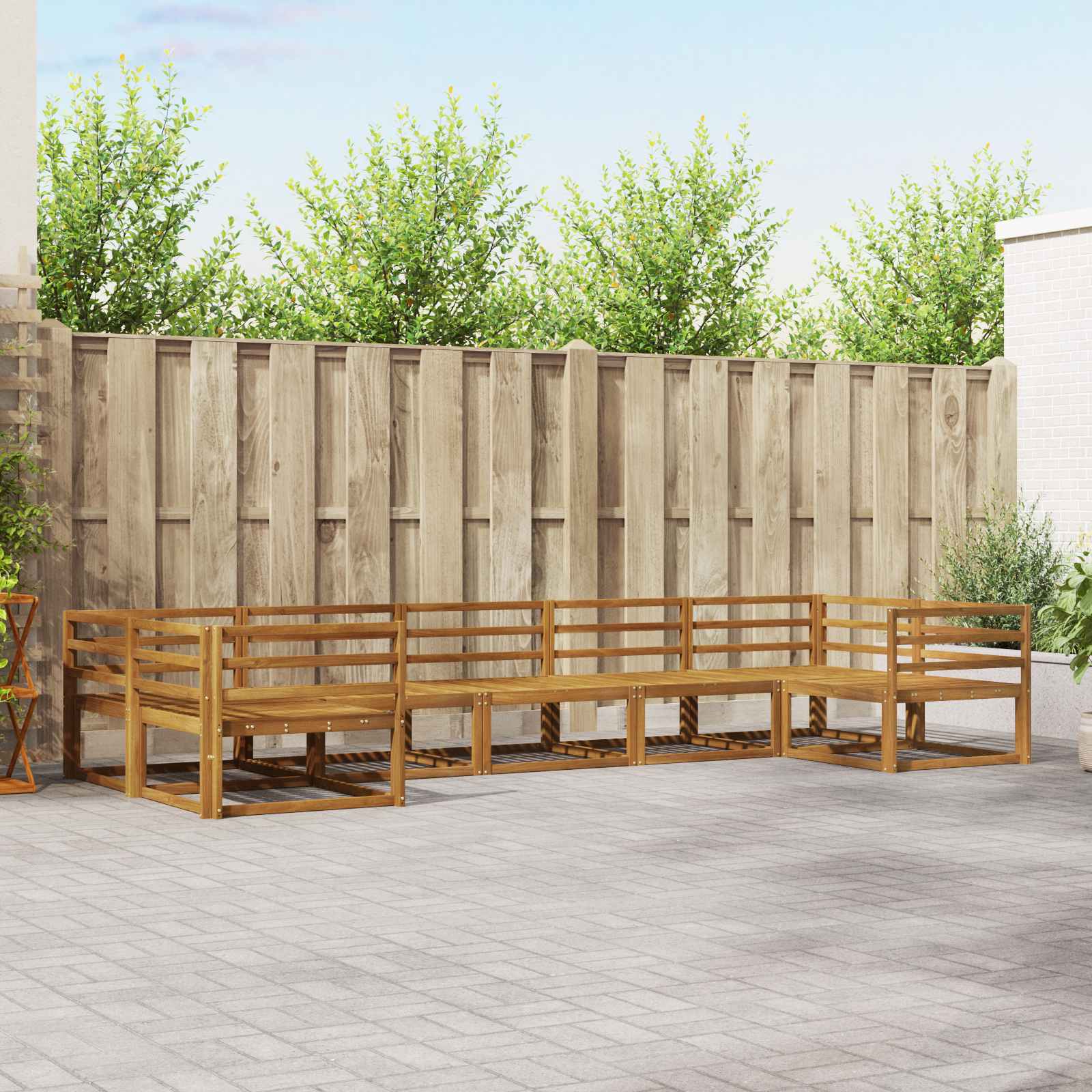 vidaXL Buiten bankenset 7 pcs Naturel Massief Acaciahout