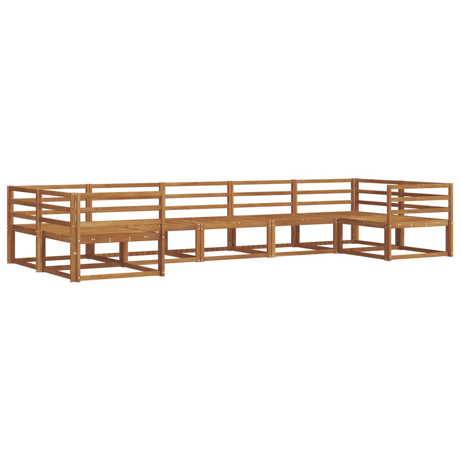 vidaXL Buiten bankenset 7 pcs Naturel Massief Acaciahout
