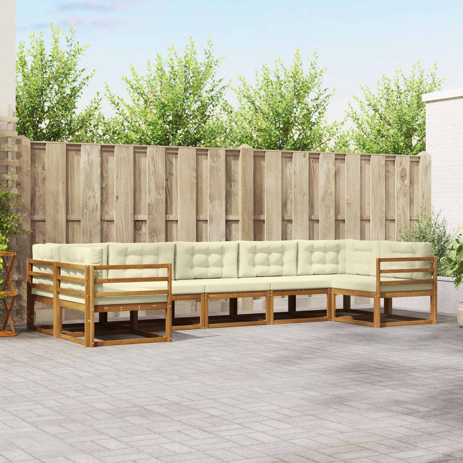 vidaXL Buiten bankenset 7 pcs Naturel Massief Acaciahout