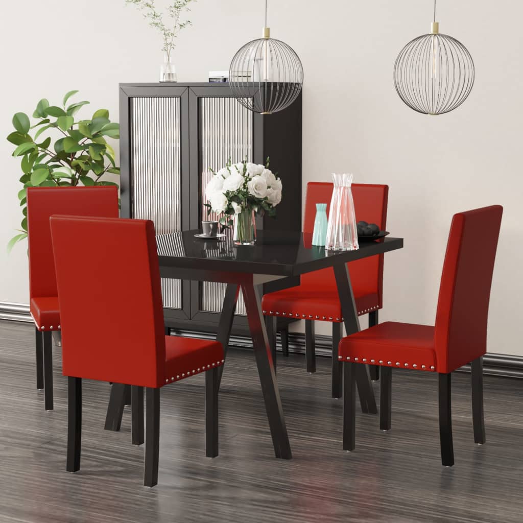 vidaXL Eetkamerstoelen 2 stuks PVC zwart