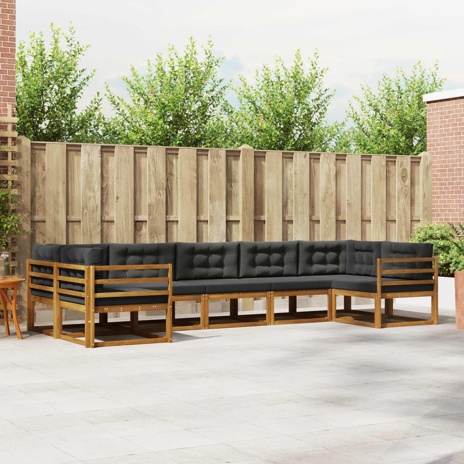 vidaXL Buiten bankenset 7 pcs Naturel Massief Acaciahout