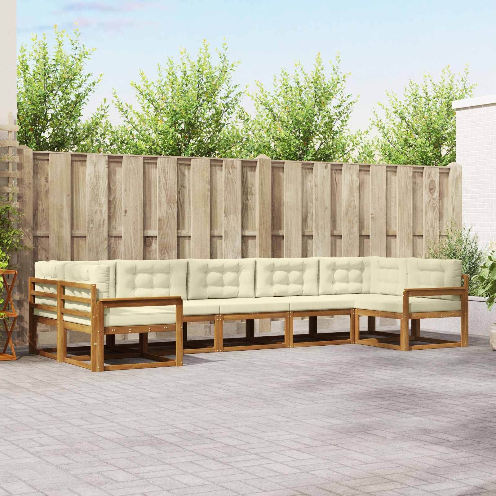 vidaXL Buiten bankenset 7 pcs Naturel Massief Acaciahout
