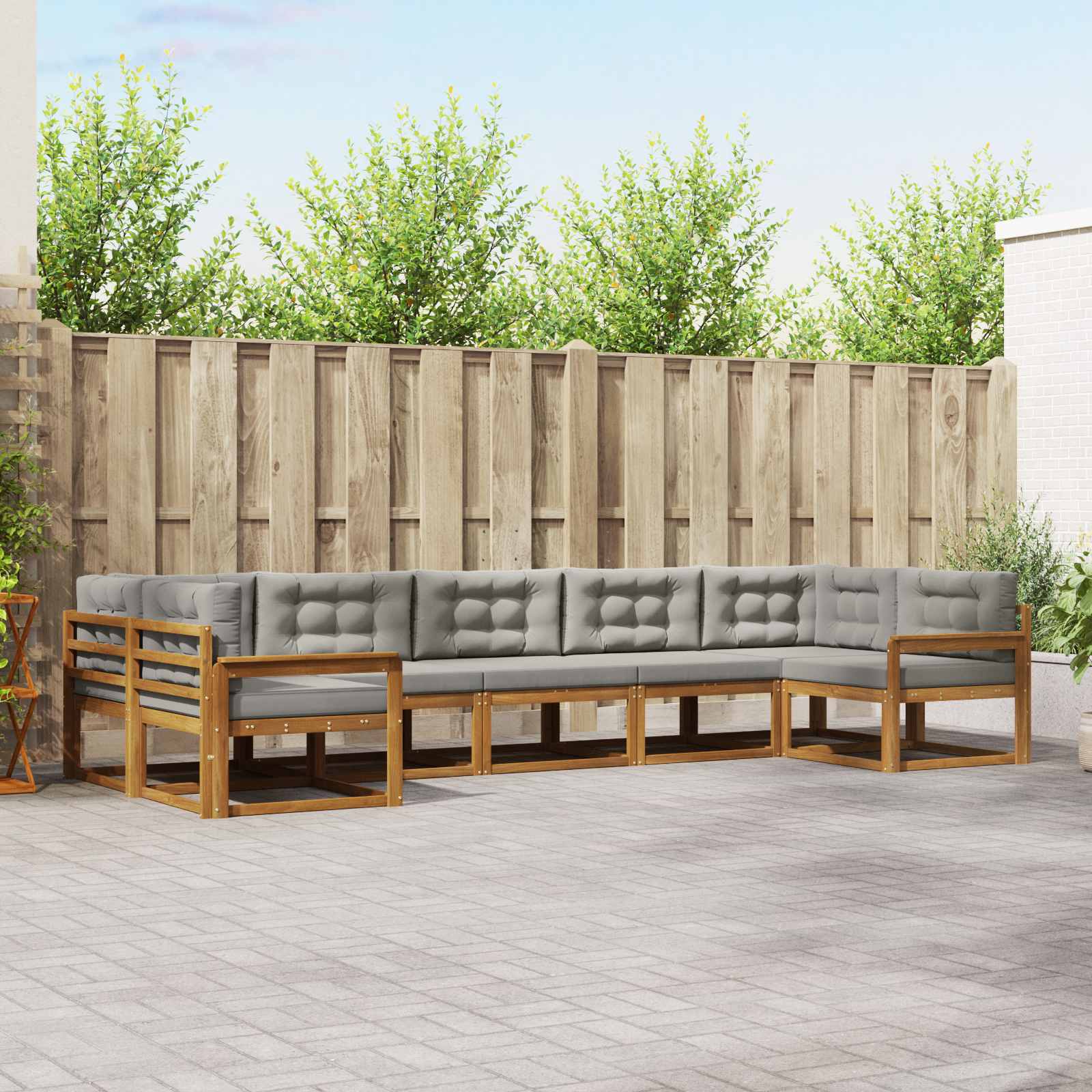 vidaXL Buiten bankenset 7 pcs Naturel Massief Acaciahout