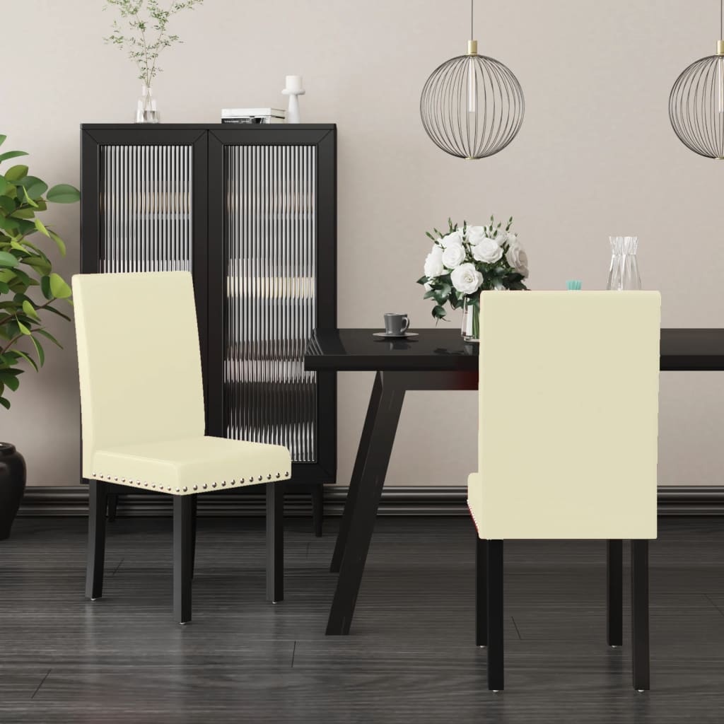 vidaXL Eetkamerstoelen 2 stuks PVC zwart