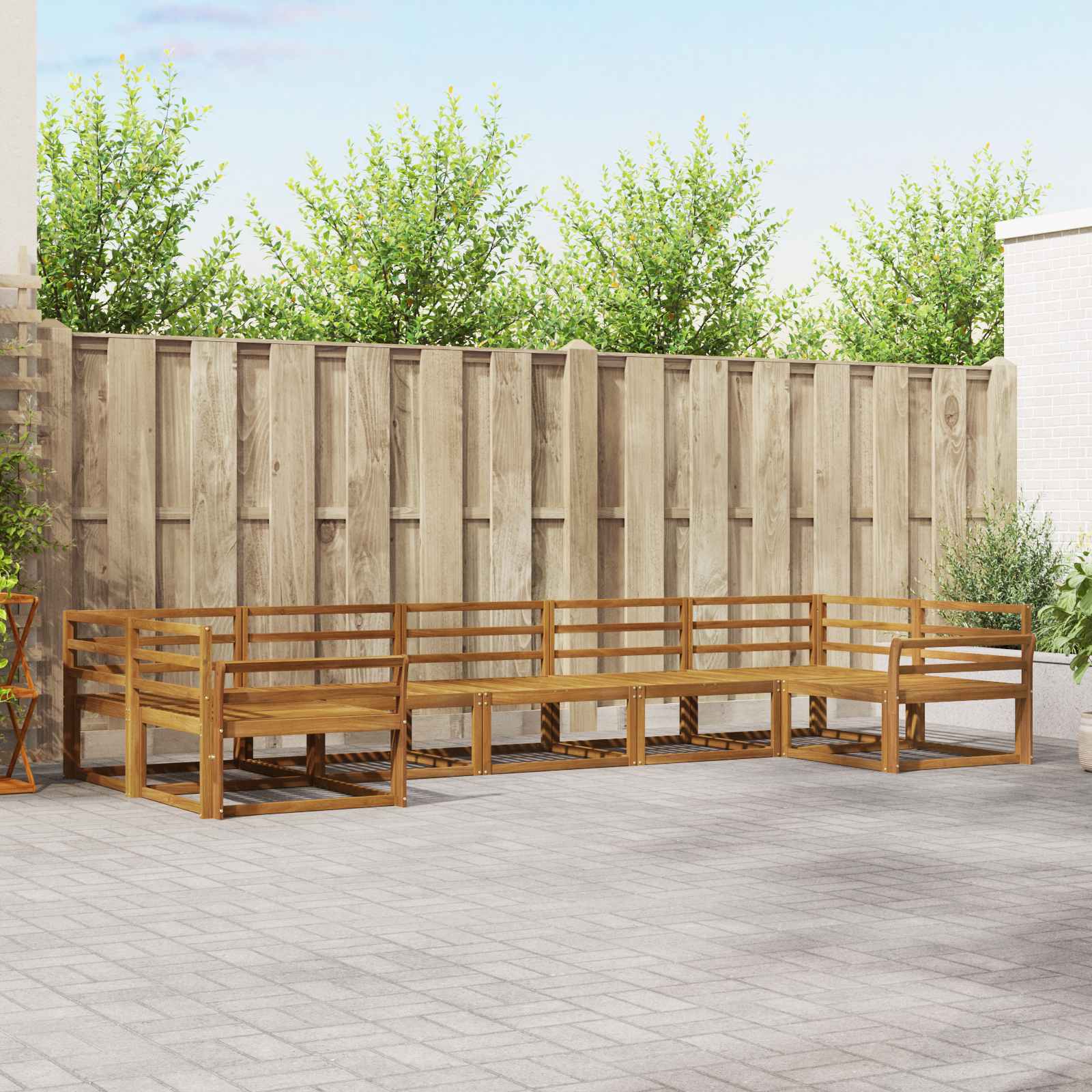 vidaXL Buiten bankenset 7 pcs Naturel Massief Acaciahout