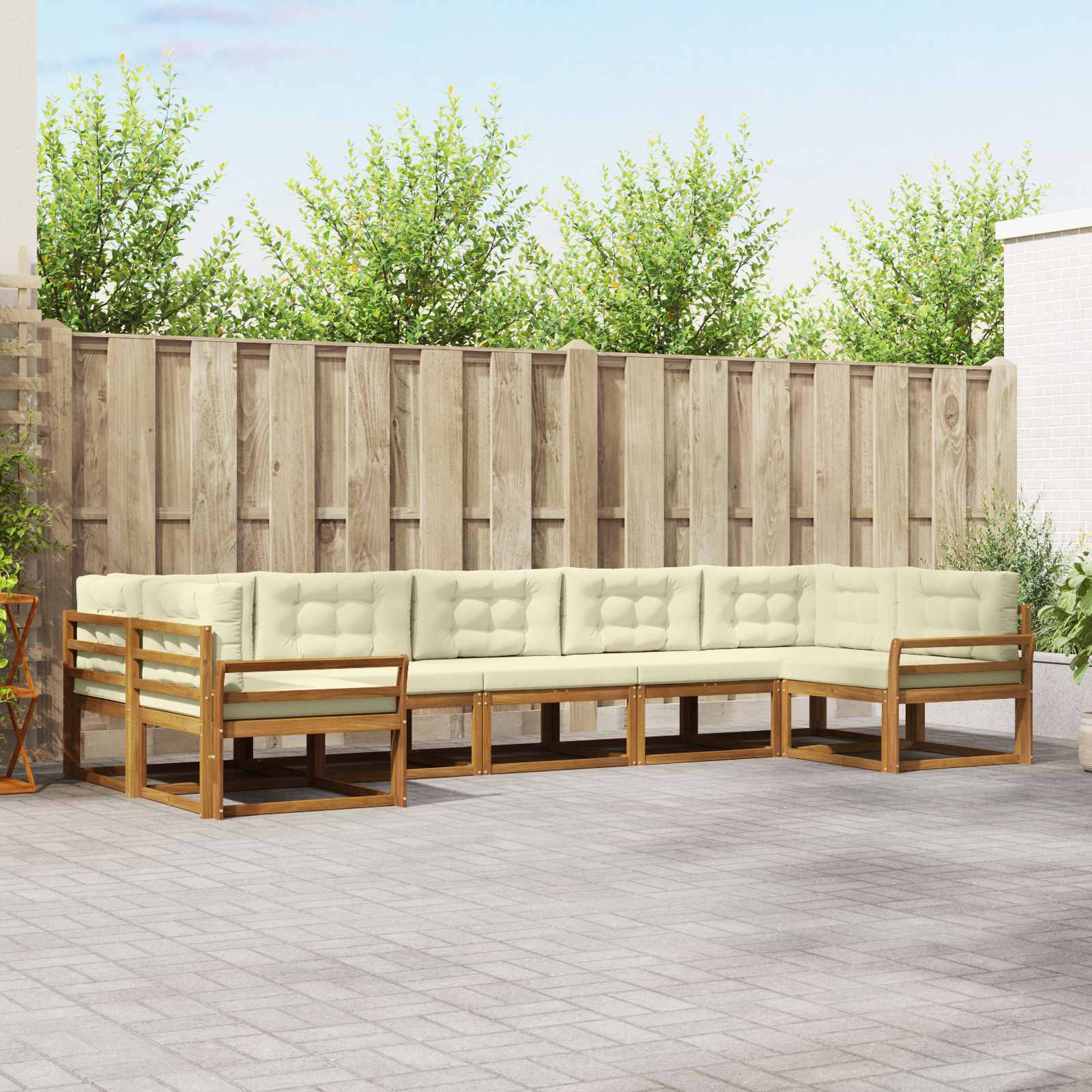 vidaXL Buiten bankenset 7 pcs Naturel Massief Acaciahout