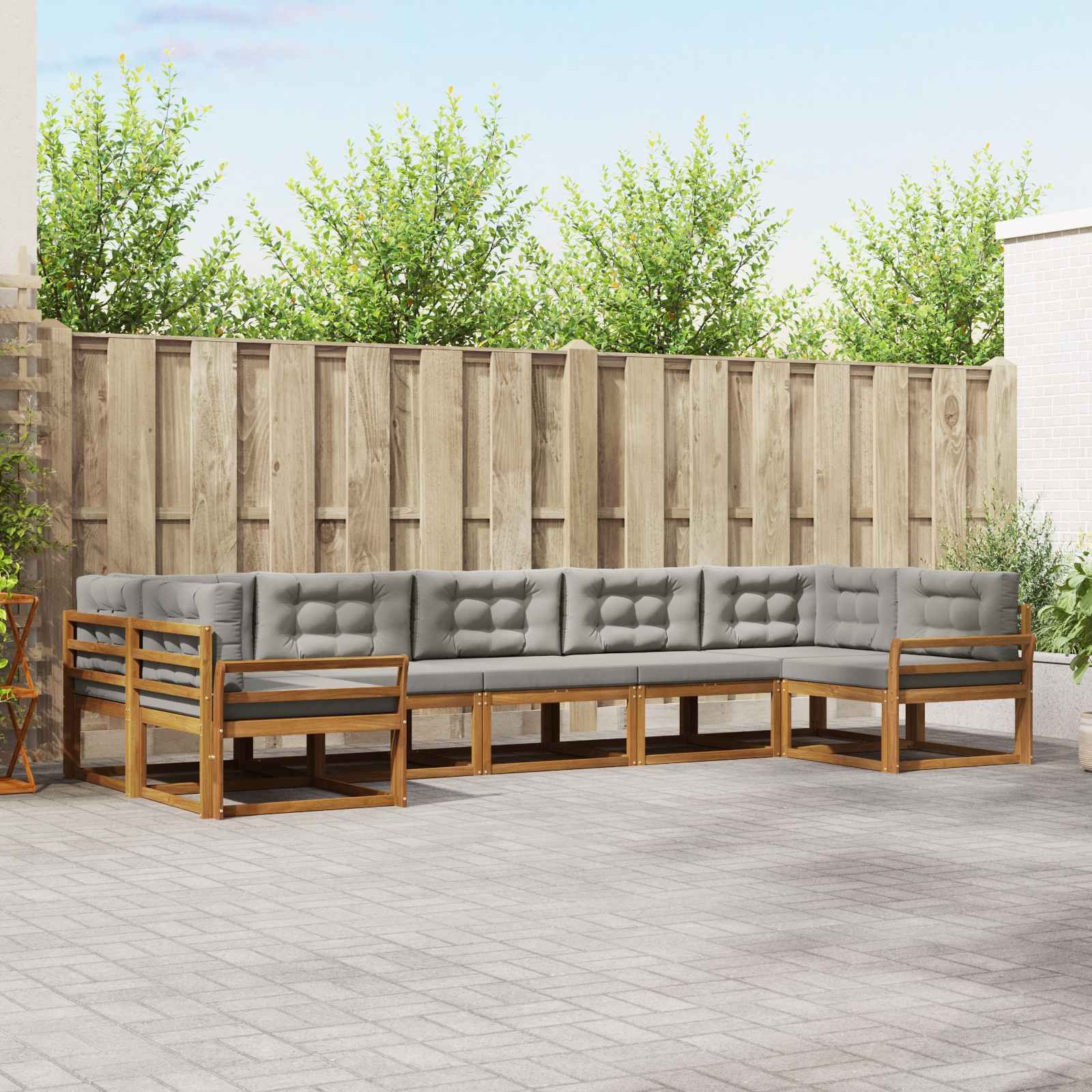 vidaXL Buiten bankenset 7 pcs Naturel Massief Acaciahout