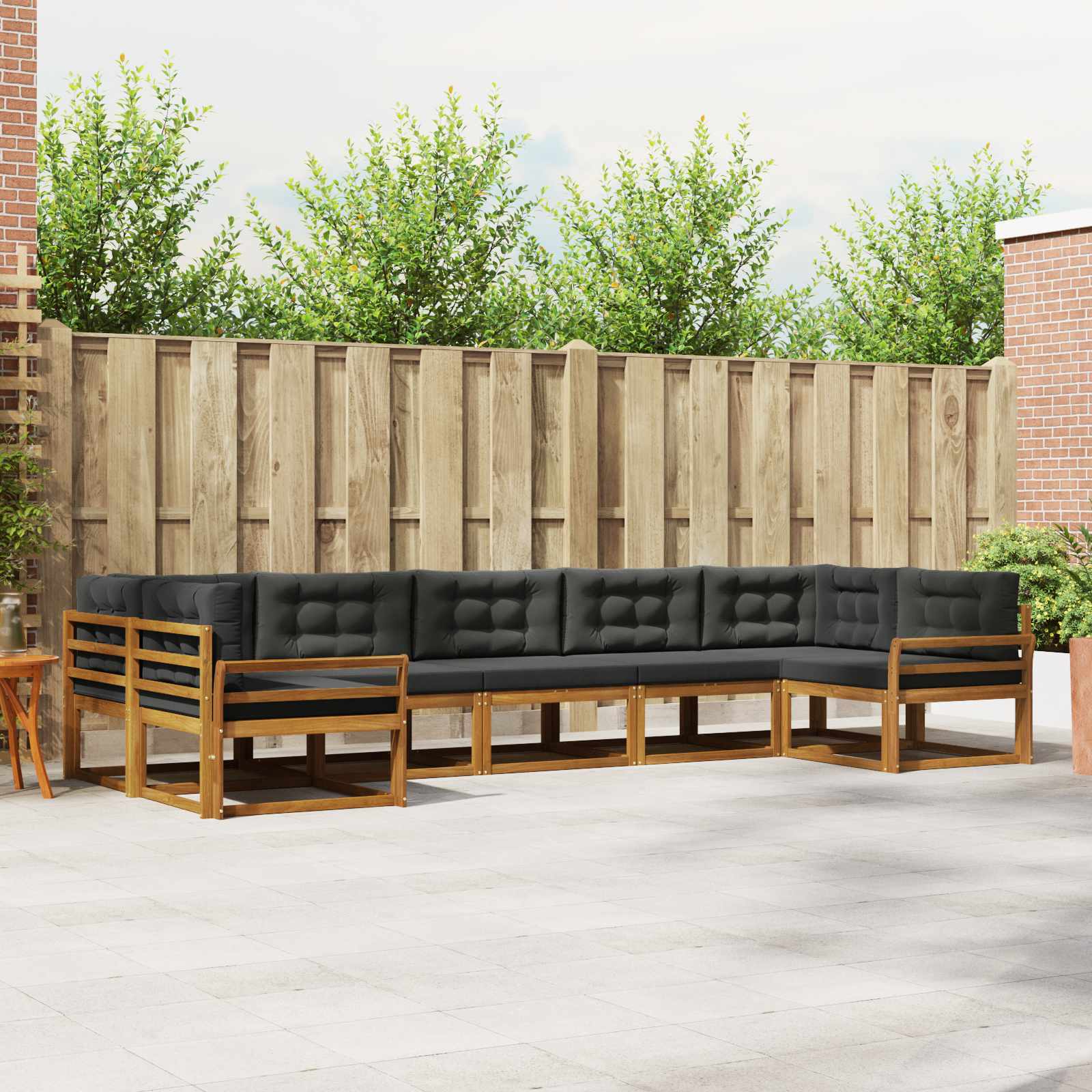 vidaXL Buiten bankenset 7 pcs Naturel Massief Acaciahout
