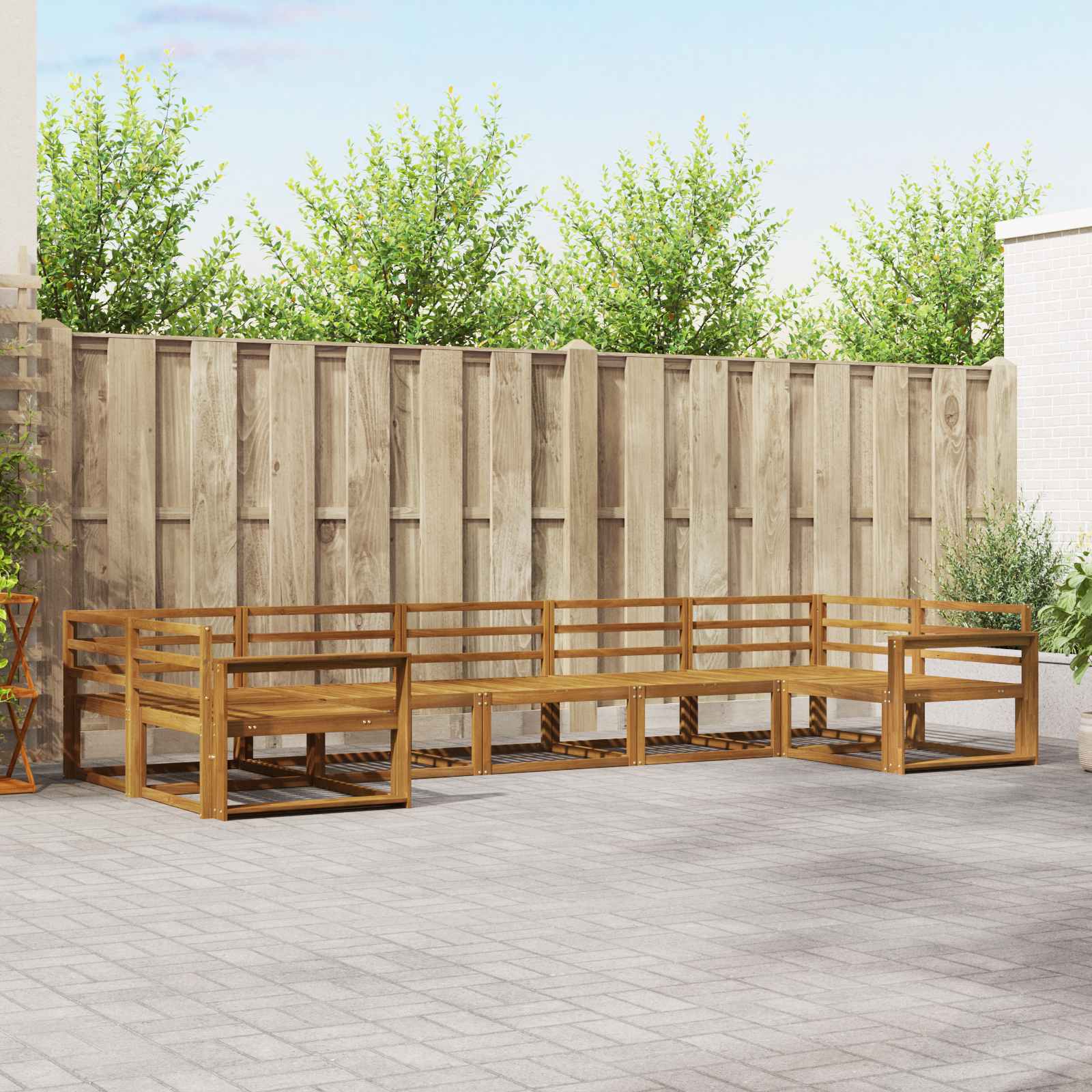 vidaXL Buiten bankenset 7 pcs Naturel Massief Acaciahout