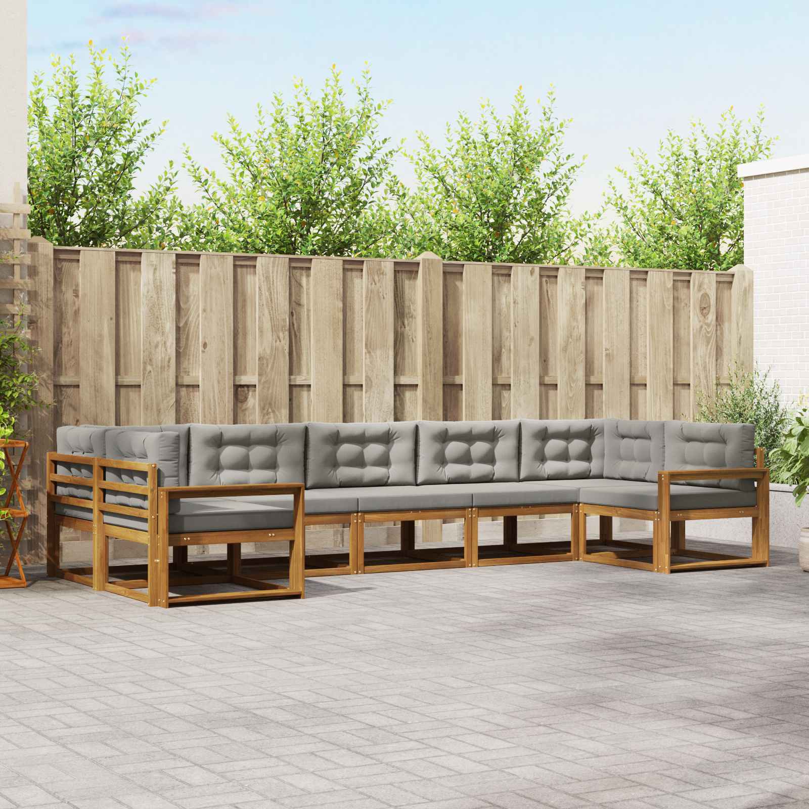 vidaXL Buiten bankenset 7 pcs Naturel Massief Acaciahout