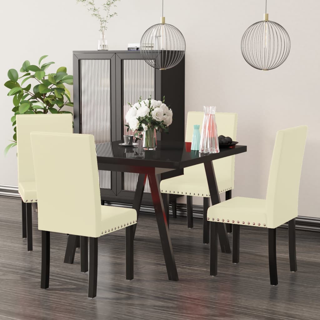 vidaXL Eetkamerstoelen 2 stuks PVC zwart