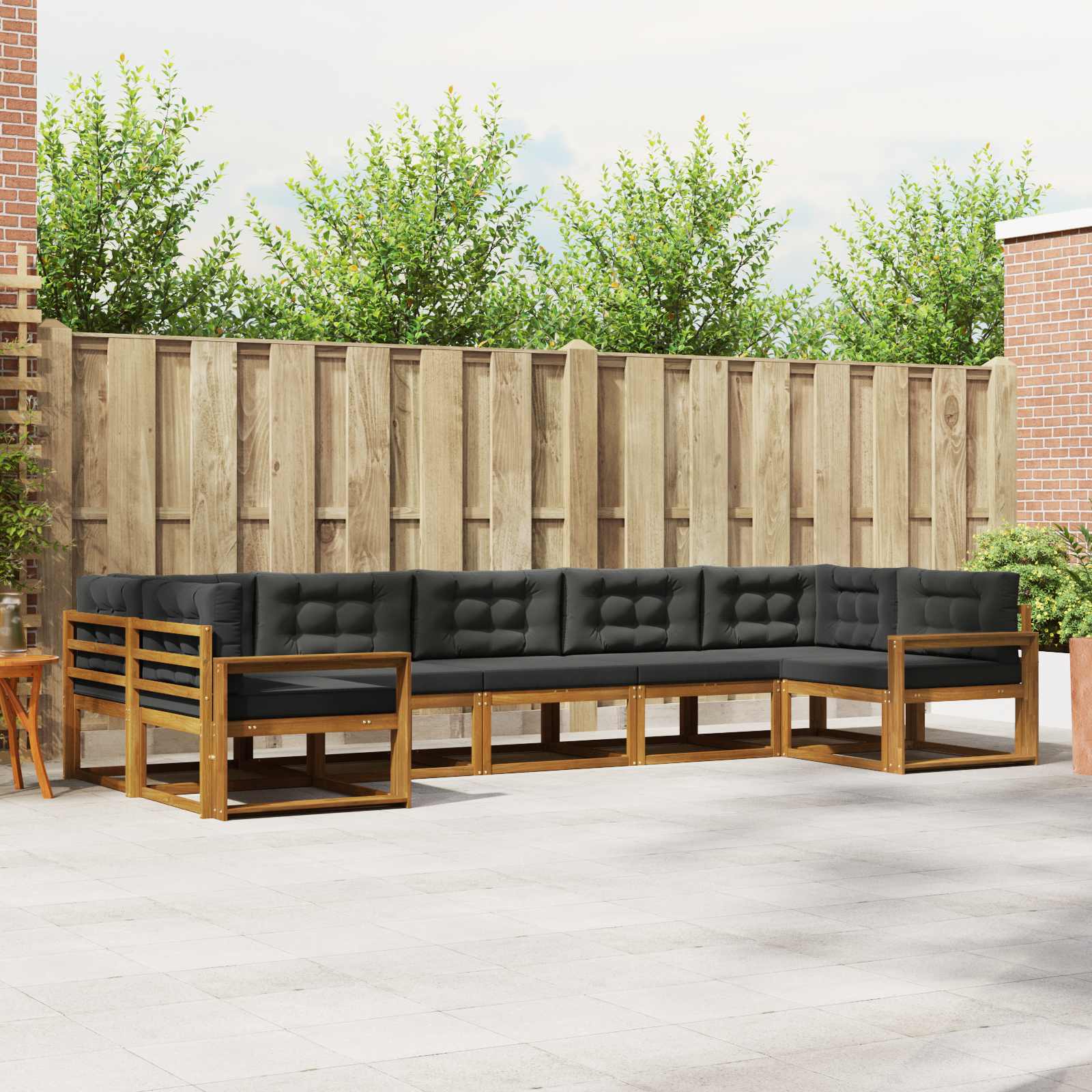 vidaXL Buiten bankenset 7 pcs Naturel Massief Acaciahout