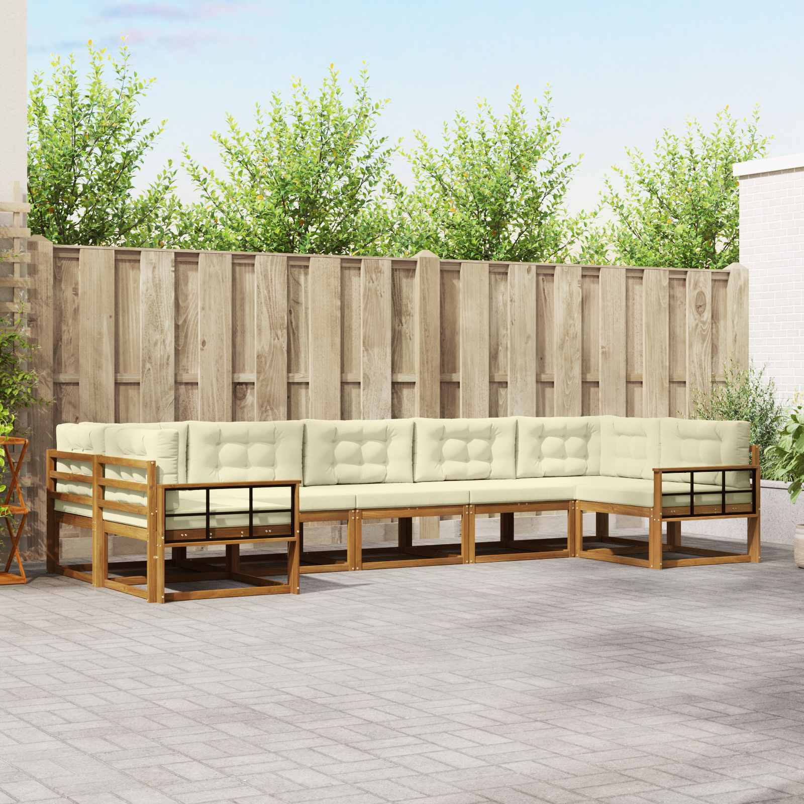 vidaXL Buiten bankenset 7 pcs Naturel Massief Acaciahout