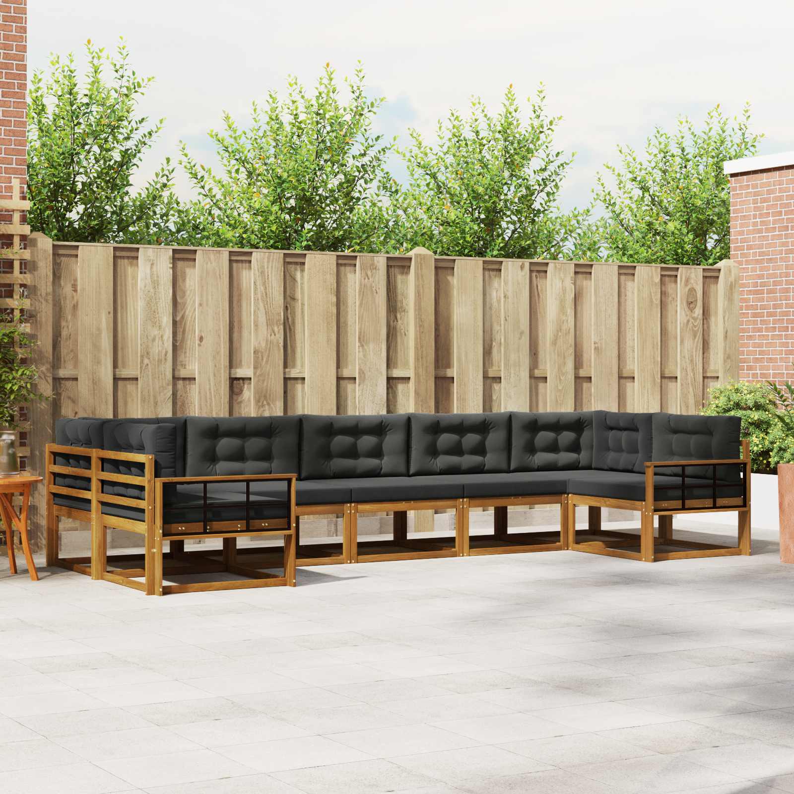 vidaXL Buiten bankenset 7 pcs Naturel Massief Acaciahout