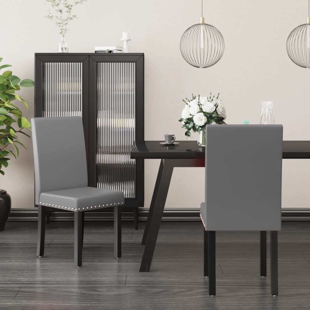 vidaXL Eetkamerstoelen 2 stuks PVC zwart
