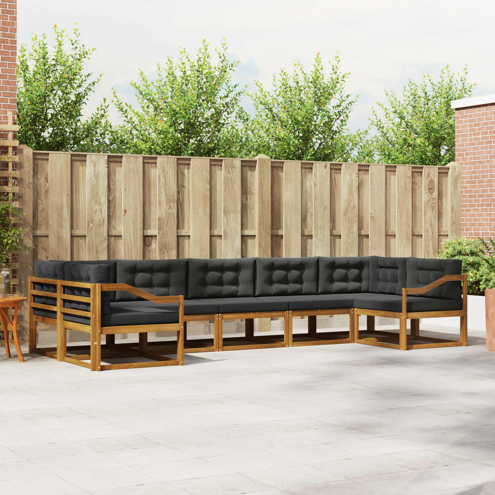 vidaXL Buiten bankenset 7 pcs Naturel Massief Acaciahout