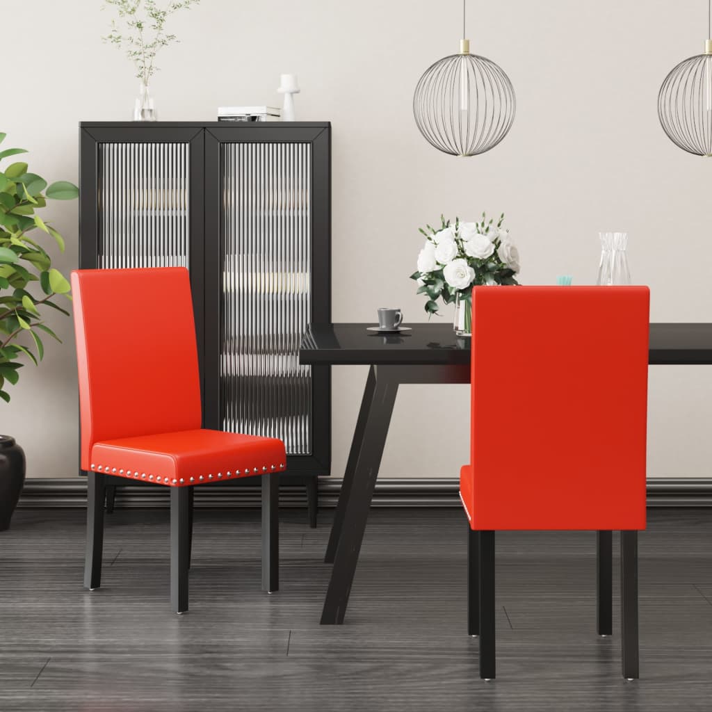 vidaXL Eetkamerstoelen 2 stuks PVC zwart