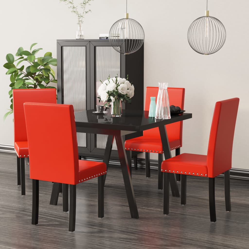vidaXL Eetkamerstoelen 2 stuks PVC zwart