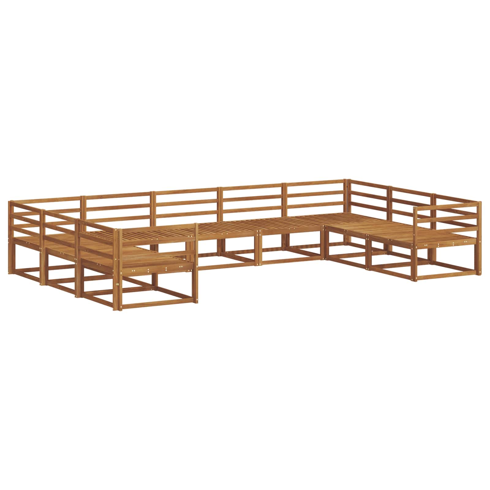 vidaXL Buiten bankenset 9 pcs Naturel Massief Acaciahout