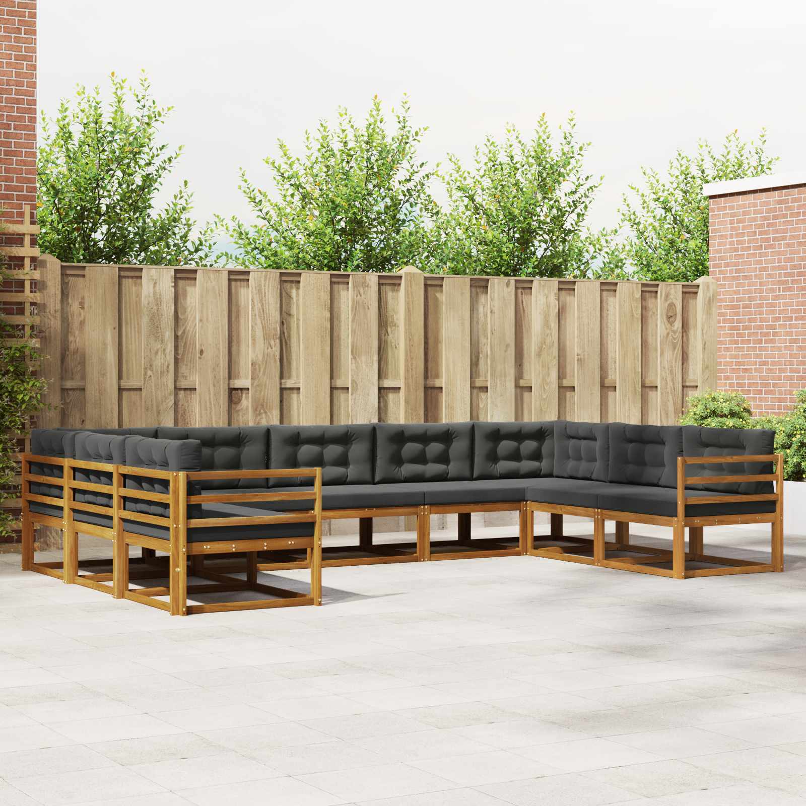 vidaXL Buiten bankenset 9 pcs Naturel Massief Acaciahout
