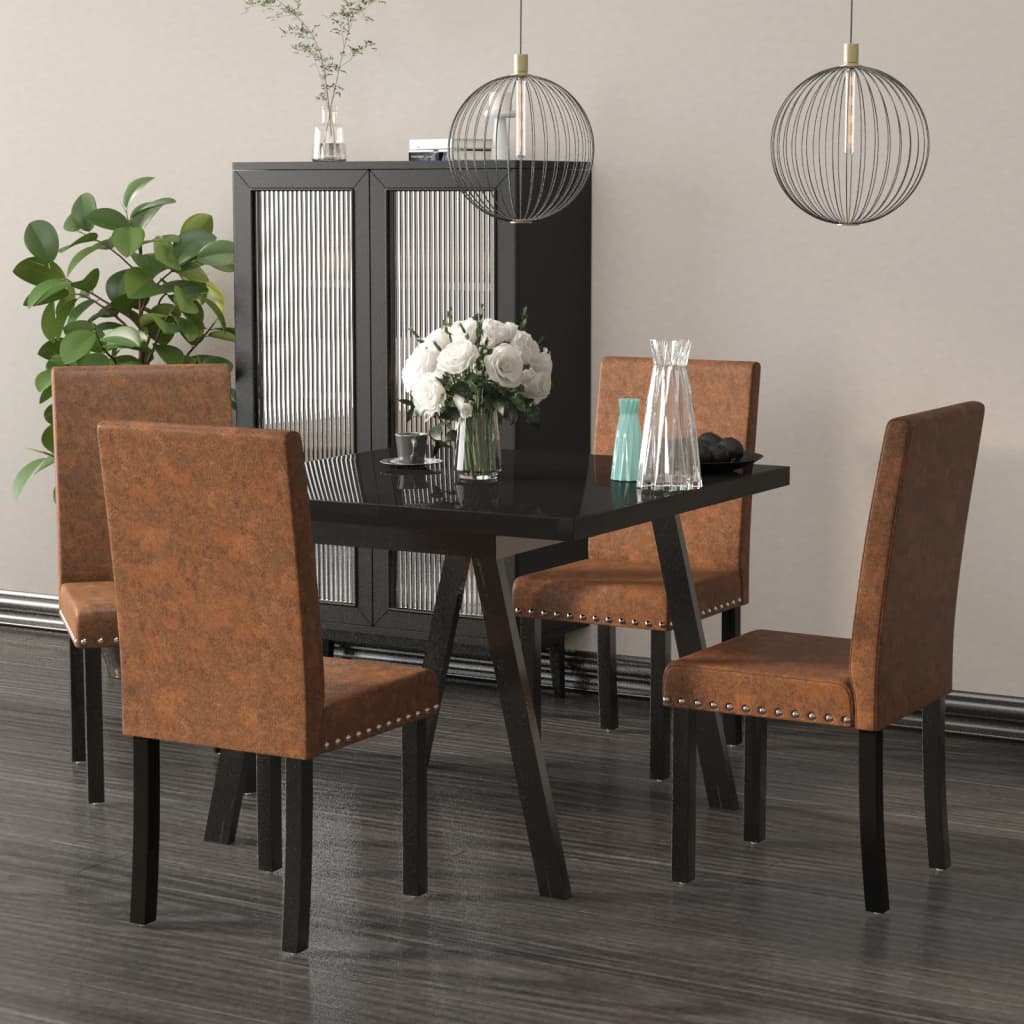 vidaXL Eetkamerstoelen 2 st stof lichtgrijs