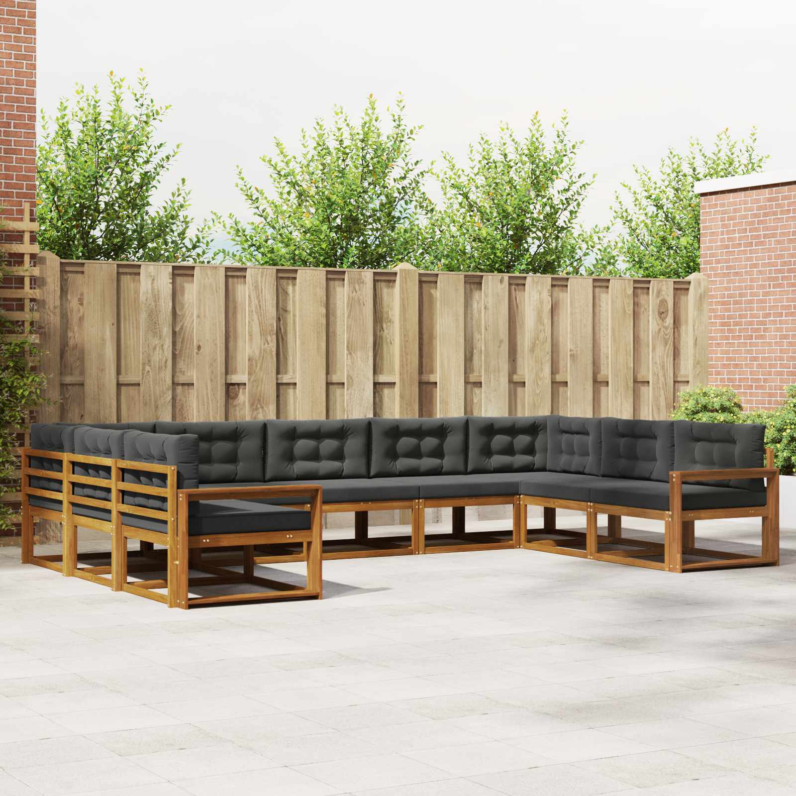 vidaXL Buiten bankenset 9 pcs Naturel Massief Acaciahout