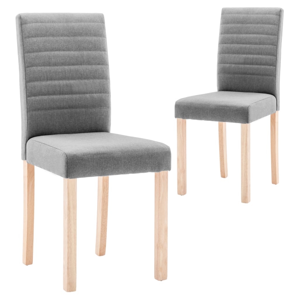 vidaXL Eetkamerstoelen 2 st stof lichtgrijs
