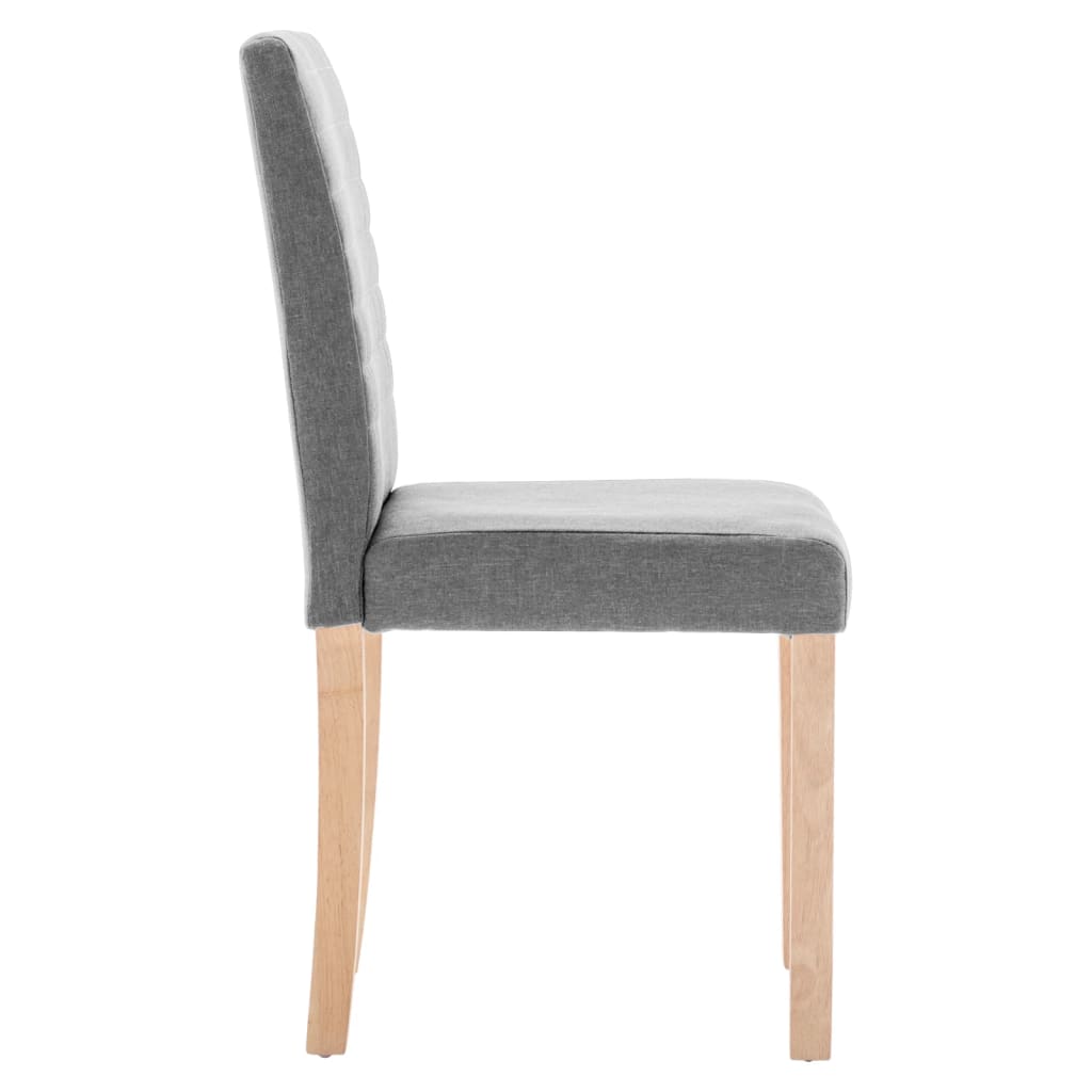 vidaXL Eetkamerstoelen 2 st stof lichtgrijs