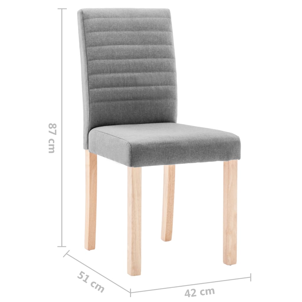 vidaXL Eetkamerstoelen 2 st stof lichtgrijs
