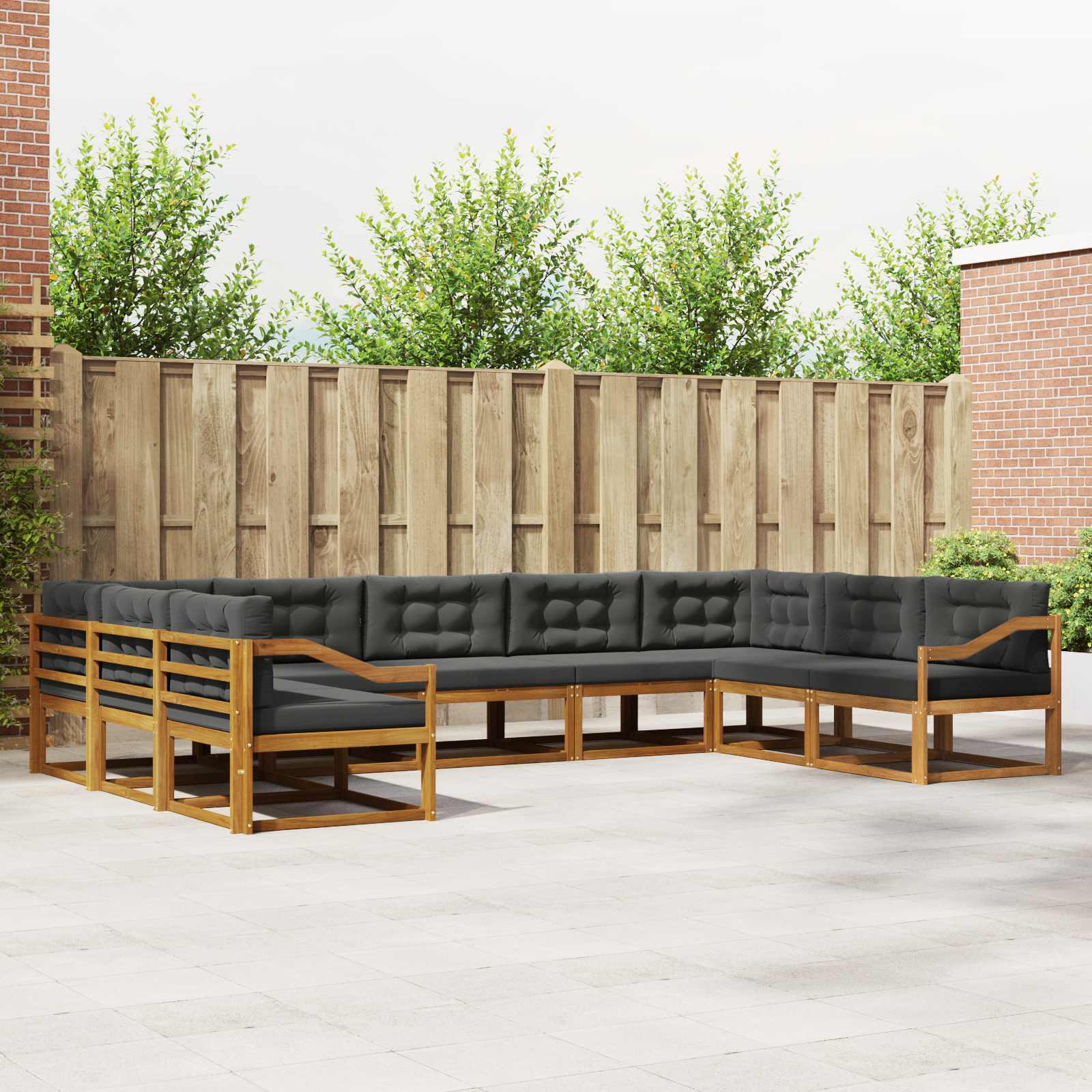 vidaXL Buiten bankenset 9 pcs Naturel Massief Acaciahout