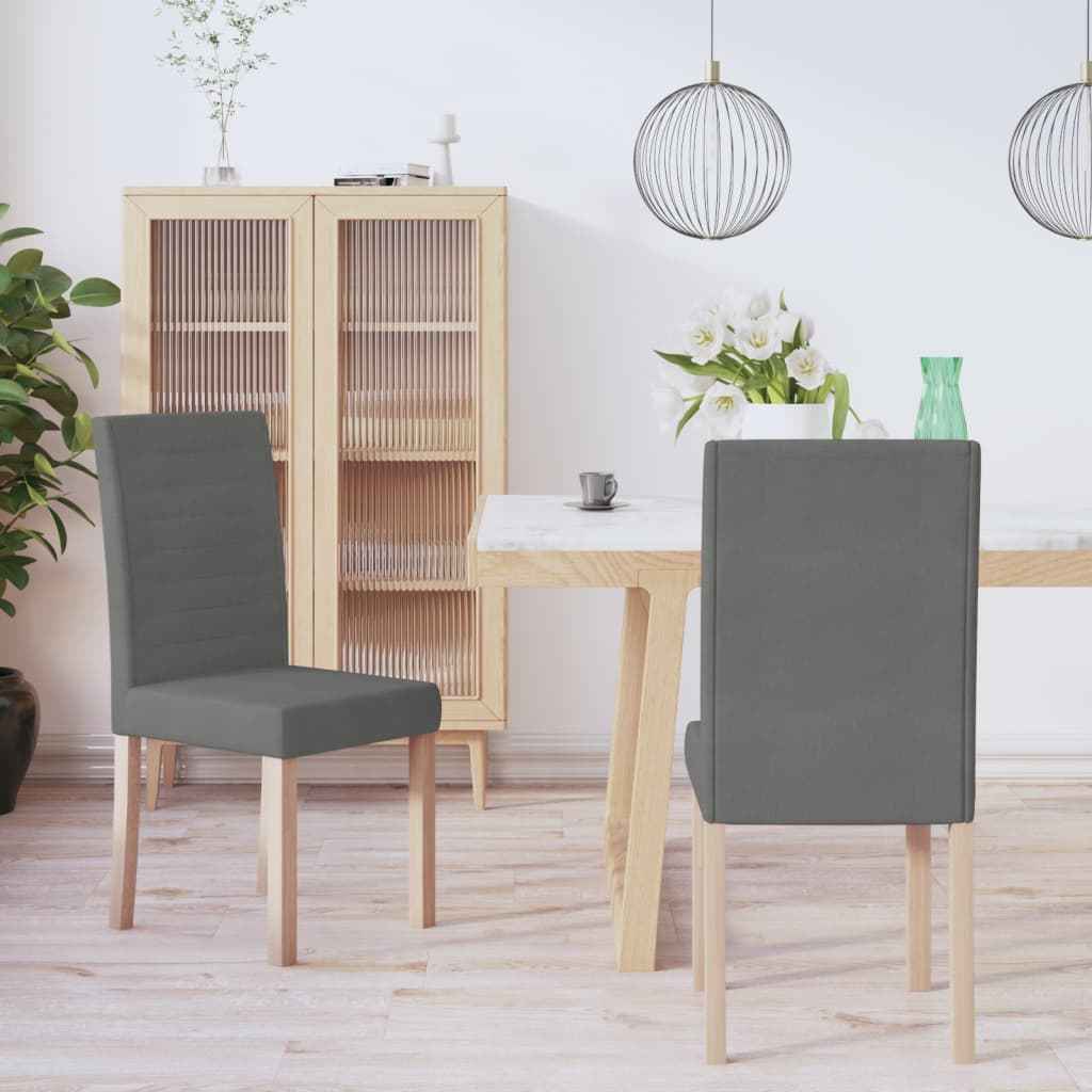 vidaXL Eetkamerstoelen 2 st stof lichtgrijs